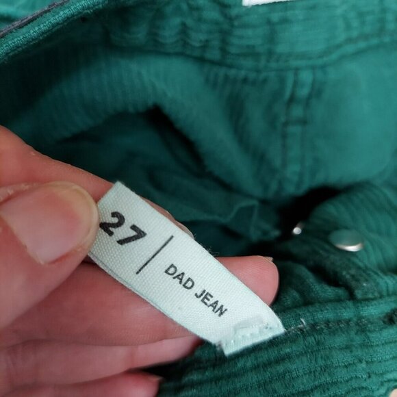 PacSun Womens Green Corduroy Dad Jeans Straight Leg Pants Size 27 Surf Casual - Picture 9 of 9